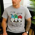 It's Fine We'Re Fine Gnome Pre-K Teacher Christmas Light For Men Women Men's Casual T-Shirt Sport Grey