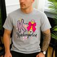 K Is For Kindergarten Teacher Coquette Bow Back To School Men's Casual T-Shirt Sport Grey K Is For Kindergarten Teacher Coquette Bow Back To School Men's Casual T-Shirt Sport Grey