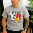 K Is For Kindergarten Teacher Pencil Apple Back To School Men's Casual T-Shirt Sport Grey