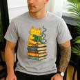 Kawaii Cats Lover Coffee Books Teacher Librarian Cat Men's Casual T-Shirt Sport Grey Kawaii Cats Lover Coffee Books Teacher Librarian Cat Men's Casual T-Shirt Sport Grey