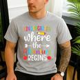 Kindergarten Where The Adventure Begins Shirt Children's Teacher Men's Casual T-Shirt Sport Grey Kindergarten Where The Adventure Begins Shirt Children's Teacher Men's Casual T-Shirt Sport Grey