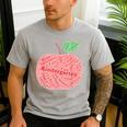 Kindergarten Apple Word Art For Teachers & Students Men's Casual T-Shirt Sport Grey