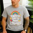 Kindness Comes In Many Languages ESL English Teacher Men's Casual T-Shirt Sport Grey