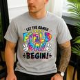 Let The Games Field Day Begin Tie Dye Adults Teacher Kids Men's Casual T-Shirt Sport Grey