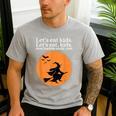 Let's Eat Kids Punctuation Saves Live Witch Grammar Teacher Men's Casual T-Shirt Sport Grey