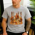 Librarian Turkey Reading Book Fall Thanksgiving Teacher Men's Casual T-Shirt Sport Grey