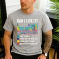 Can I Lick It Periodic Table Of Elements Science Teacher Men's Casual T-Shirt Sport Grey Can I Lick It Periodic Table Of Elements Science Teacher Men's Casual T-Shirt Sport Grey
