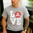 LOVE Apple 3rd Grade Teacher Student School Men's Casual T-Shirt Sport Grey LOVE Apple 3rd Grade Teacher Student School Men's Casual T-Shirt Sport Grey