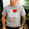 I Love Student Council Student Teacher Men's Casual T-Shirt Sport Grey