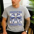 Maestra El Salvador Coquette Bow Hispanic Spanish Teacher Men's Casual T-Shirt Sport Grey