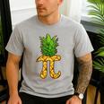 Math Teacher Hawaiian Shirts Pineapple Pi Day Symbol Men's Casual T-Shirt Sport Grey
