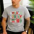 Be Merry Be Jolly Be Kind Merry Christmas Teacher Xmas PJs Men's Casual T-Shirt Sport Grey