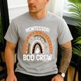 Montessori Teacher Halloween Boo Rainbow Leopard Halloween Men's Casual T-Shirt Sport Grey Montessori Teacher Halloween Boo Rainbow Leopard Halloween Men's Casual T-Shirt Sport Grey