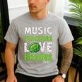 Music Teachers Love Brains Cute Teaching Halloween Men's Casual T-Shirt Sport Grey