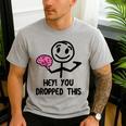 Nerdy Hey You Dropped This Brain Math Teacher Men's Casual T-Shirt Sport Grey