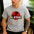 Nerdy No Internet Dinosaur Computer Science Teacher Men's Casual T-Shirt Sport Grey Nerdy No Internet Dinosaur Computer Science Teacher Men's Casual T-Shirt Sport Grey
