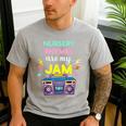 Nursery Rhymes Are My Jam 80s Retro Teachers & Students Kids Men's Casual T-Shirt Sport Grey