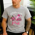 In October We Wear Pink Apple Teacher Daisy Breast Cancer Men's Casual T-Shirt Sport Grey In October We Wear Pink Apple Teacher Daisy Breast Cancer Men's Casual T-Shirt Sport Grey