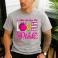 In October We Wear Pink Love Teacher Breast Cancer Awareness Men's Casual T-Shirt Sport Grey