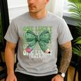 One Lucky Teacher Coquette Bow St Patricks Day Teacher Men's Casual T-Shirt Sport Grey One Lucky Teacher Coquette Bow St Patricks Day Teacher Men's Casual T-Shirt Sport Grey