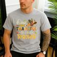 One Thankful 4th Grade Teacher Turkey Leopard Thanksgiving Men's Casual T-Shirt Sport Grey One Thankful 4th Grade Teacher Turkey Leopard Thanksgiving Men's Casual T-Shirt Sport Grey