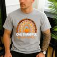 One Thankful Science Teacher Rainbow Boho Fall Thanksgiving Men's Casual T-Shirt Sport Grey One Thankful Science Teacher Rainbow Boho Fall Thanksgiving Men's Casual T-Shirt Sport Grey