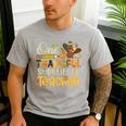 One Thankful Substitute Teacher Turkey Leopard Thanksgiving For Men Women Men's Casual T-Shirt Sport Grey