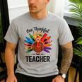 One Thankful Teacher Thanksgiving TurkeyCute Pencil Men's Casual T-Shirt Sport Grey One Thankful Teacher Thanksgiving TurkeyCute Pencil Men's Casual T-Shirt Sport Grey