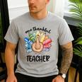 One Thankful Teacher Turkey Pencil Thanksgiving Teachers Men's Casual T-Shirt Sport Grey One Thankful Teacher Turkey Pencil Thanksgiving Teachers Men's Casual T-Shirt Sport Grey