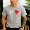 P Is For Preschool Teacher Student Back To School Men's Casual T-Shirt Sport Grey P Is For Preschool Teacher Student Back To School Men's Casual T-Shirt Sport Grey