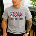Peace Love Books Librarian Teacher Life Book Library Tie Dye Men's Casual T-Shirt Sport Grey