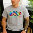 Peace Love Physical Education Tie Dye Sports PE Teacher Men's Casual T-Shirt Sport Grey
