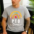 PTO Crew Parent School Volunteer Board Mom Parent Teacher Men's Casual T-Shirt Sport Grey