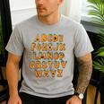 Pumpkin ABC Halloween Alphabet Costume School Teacher Kids Men's Casual T-Shirt Sport Grey