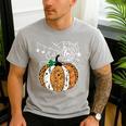 Pumpkin Music Teacher Halloween Fall Music Notes Autumn Men's Casual T-Shirt Sport Grey