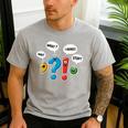 Punctuation Marks Wait What I Agree Stop English Teacher Men's Casual T-Shirt Sport Grey