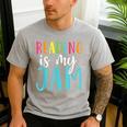 Reading Is My Jam Back To School Teacher Men's Casual T-Shirt Sport Grey Reading Is My Jam Back To School Teacher Men's Casual T-Shirt Sport Grey