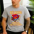 Reading Super Power Activated Superhero Teacher Or Student Men Women Girls Kids Men's Casual T-Shirt Sport Grey Reading Super Power Activated Superhero Teacher Or Student Men Women Girls Kids Men's Casual T-Shirt Sport Grey
