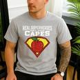 Real Superheroes Don't Wear Capes Teacher Shirt Teaching Te Men's Casual T-Shirt Sport Grey