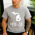 Red For Ed Michigan Teacher Public Education Men's Casual T-Shirt Sport Grey Red For Ed Michigan Teacher Public Education Men's Casual T-Shirt Sport Grey