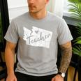 Red For Ed Washington Teacher T Shirts RedForEd Tee Shirt Men's Casual T-Shirt Sport Grey