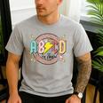 Retro ABCD Transitional Kindergarten Teacher Tour TK Teacher Men's Casual T-Shirt Sport Grey Retro ABCD Transitional Kindergarten Teacher Tour TK Teacher Men's Casual T-Shirt Sport Grey