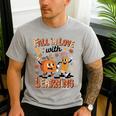 Retro Fall In Love With Learning Autumn Pumpkin Teacher Kids Men's Casual T-Shirt Sport Grey Retro Fall In Love With Learning Autumn Pumpkin Teacher Kids Men's Casual T-Shirt Sport Grey