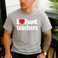 Retro I Love Hot Teachers Vintage I Heart Hot Teacher Men Women Girls Kids Men's Casual T-Shirt Sport Grey