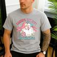 Retro Pink Christmas Santa's Favorite Art Teacher Artist Men's Casual T-Shirt Sport Grey