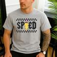 Retro SPED Teacher Pencil Lightning Bolt Back To School Men's Casual T-Shirt Sport Grey