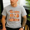 Retro I Teach The Cutest Turkey Thanksgiving Pumpkin Teacher Men's Casual T-Shirt Sport Grey Retro I Teach The Cutest Turkey Thanksgiving Pumpkin Teacher Men's Casual T-Shirt Sport Grey