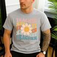 Retro Teacher Daisy Colorful Elementary School Teacher Men's Casual T-Shirt Sport Grey Retro Teacher Daisy Colorful Elementary School Teacher Men's Casual T-Shirt Sport Grey