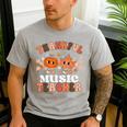 Retro Thankful Music Teacher Pumpkin Fall Thanksgiving Men's Casual T-Shirt Sport Grey