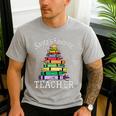 Santa's Favorite Teacher Idea For Christmas Teachers Men's Casual T-Shirt Sport Grey